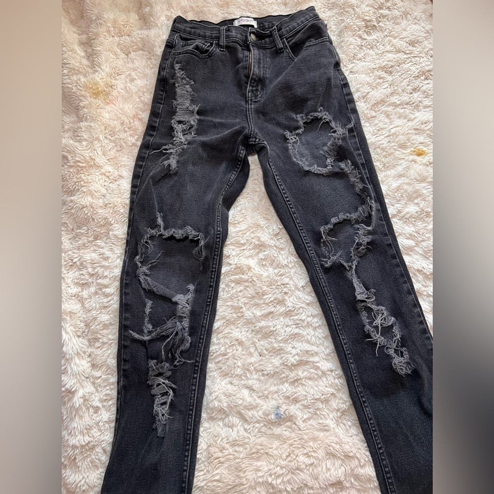 Washed Black Ripped Jeans
